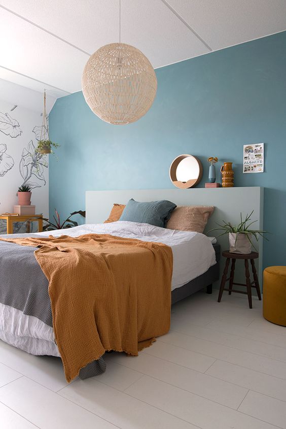Bold Contemporary Bedroom with Statement Lighting