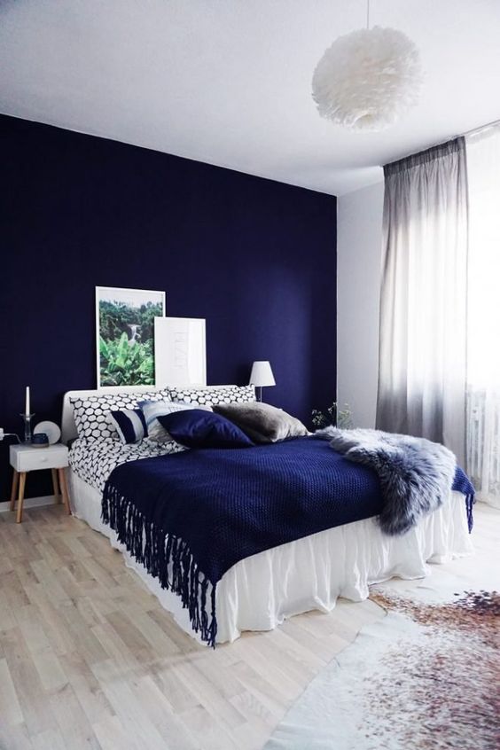 Bright and Airy Bedroom with Fluffy Pendant Light