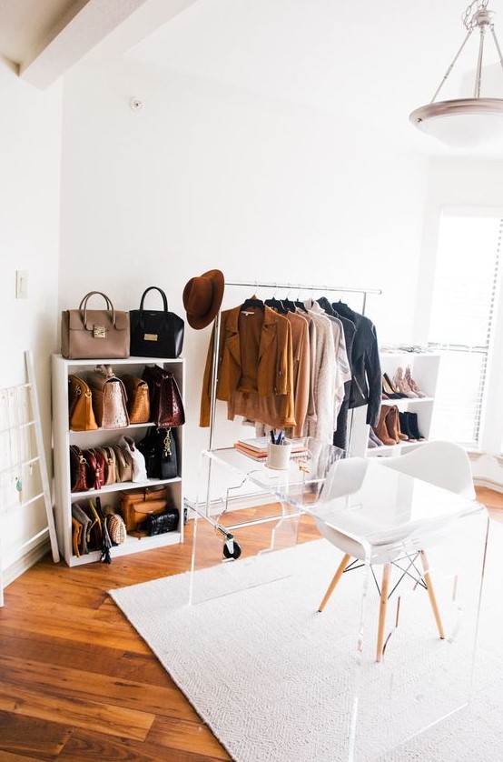 Elegant Neutral Cloffice Design