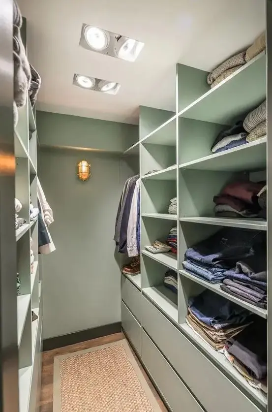 Mint Green Closet with Soft Color Accents