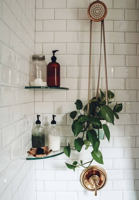 Rustic Warmth with Freestanding Shelves