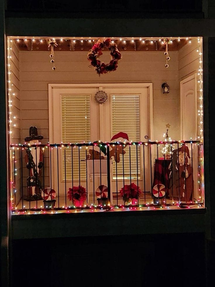 Enchanting Apartment Patio Christmas Setup
