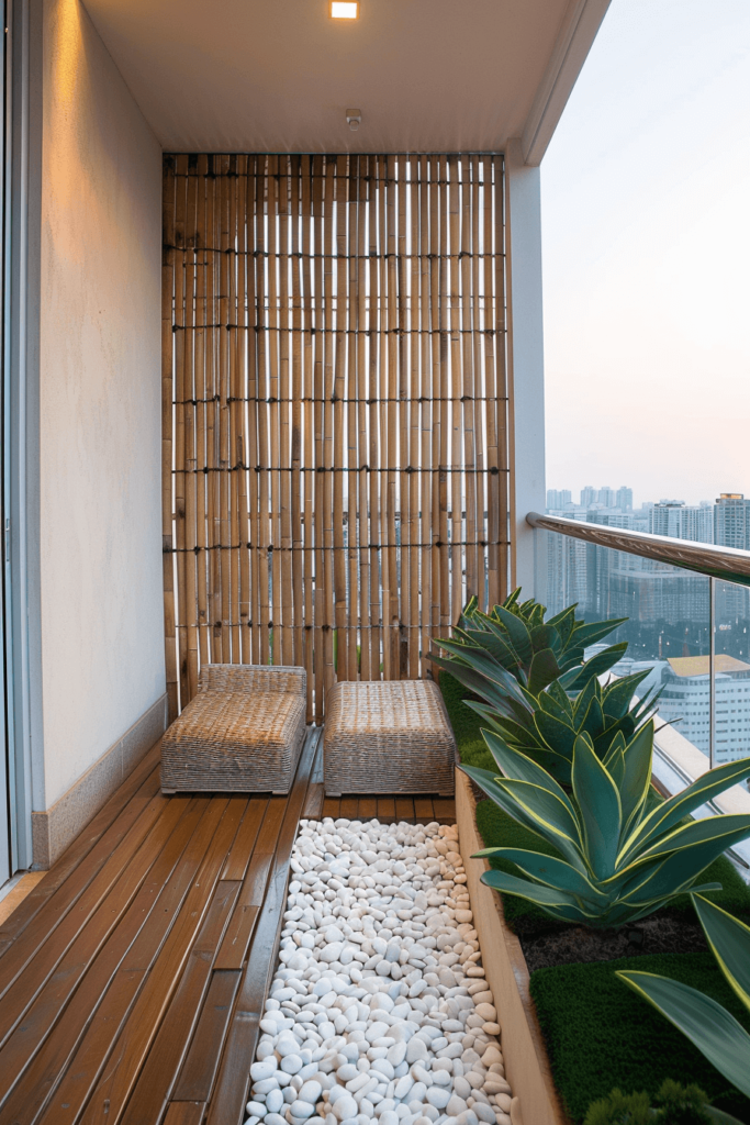 Modern Rustic Balcony with Horizontal Wooden Panels
