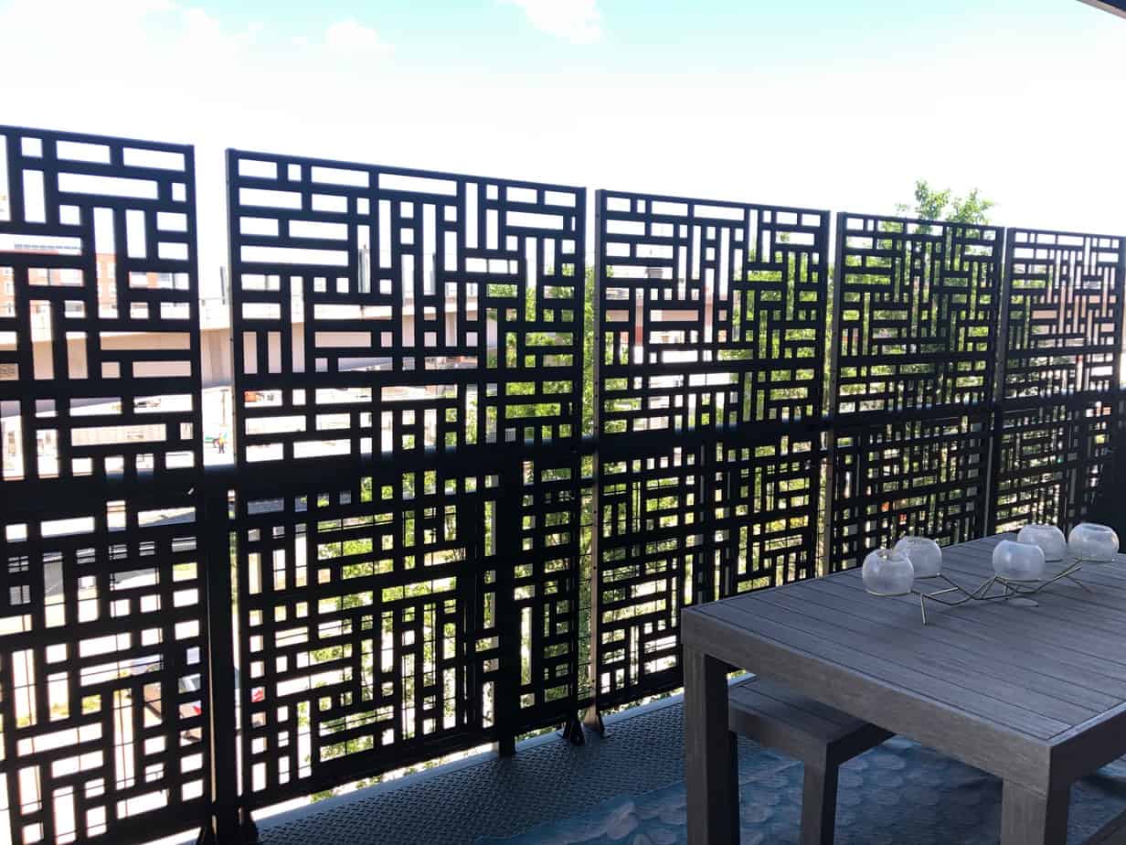 Simple Wooden Divider With String Lighting