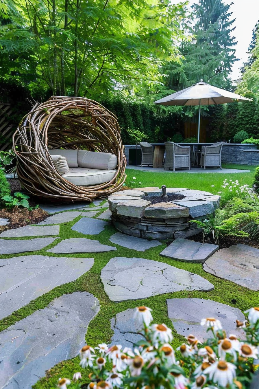 Zen-Inspired Patio with Water Feature
