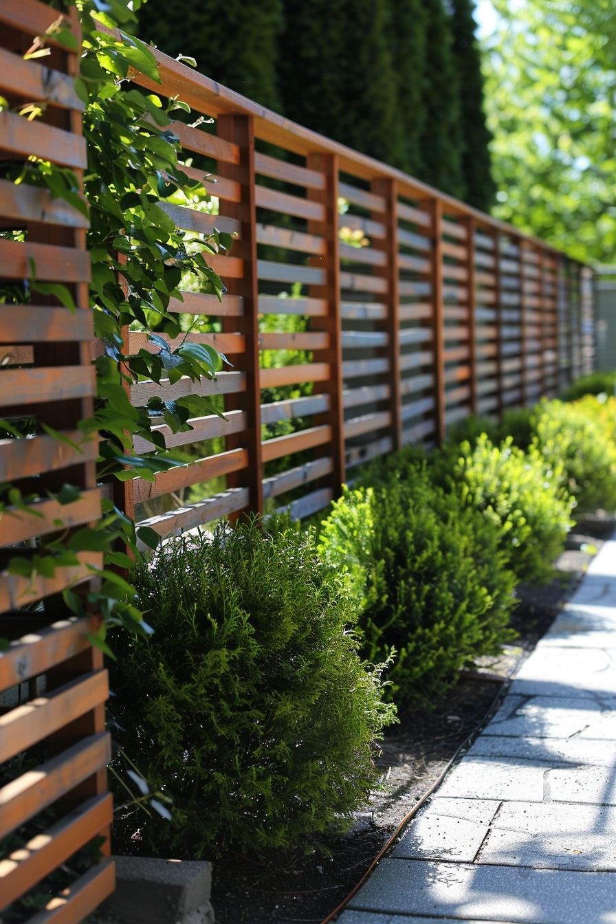 Living Fence with Tall Ornamental Grasses