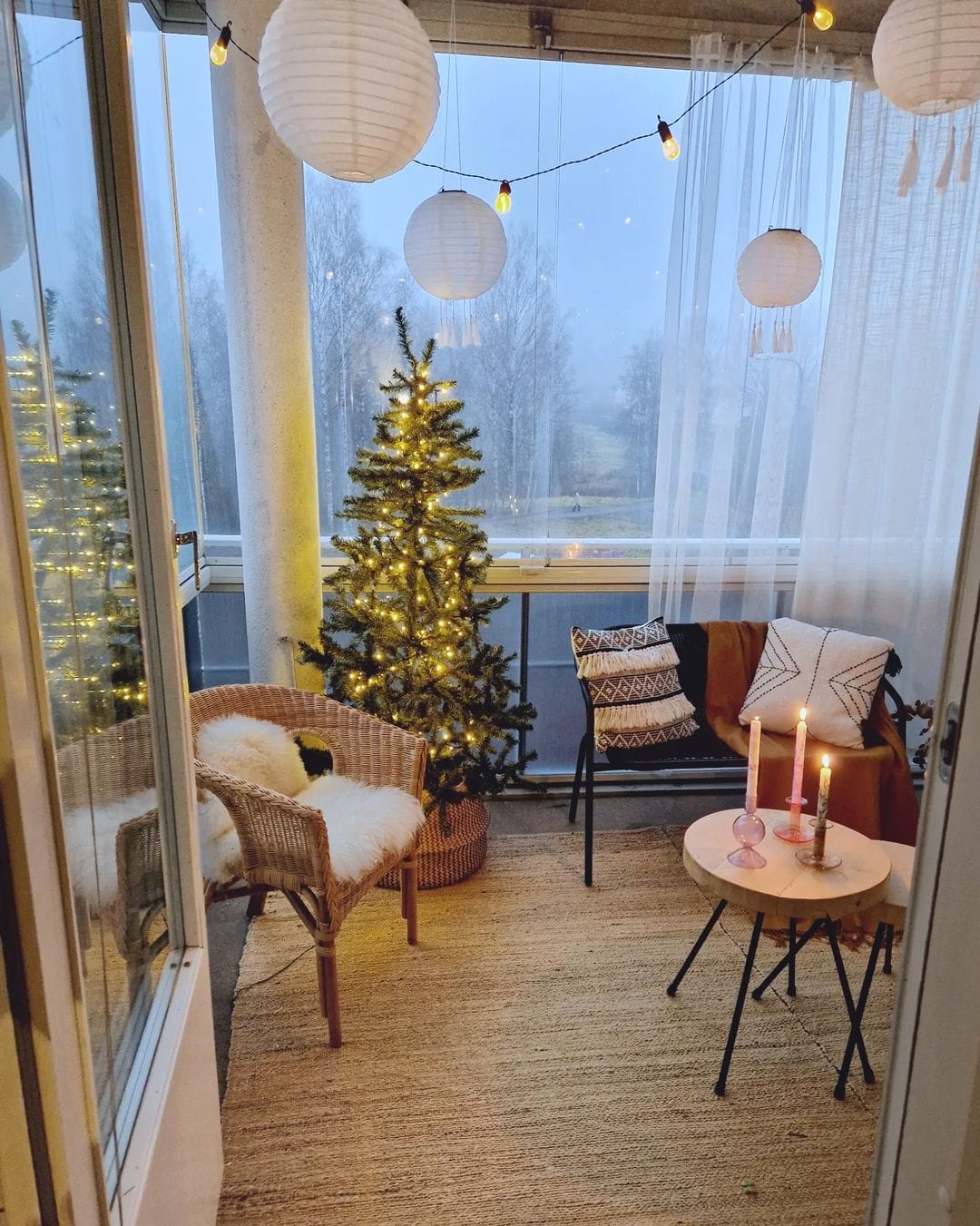 Cozy Festive Balcony Retreat