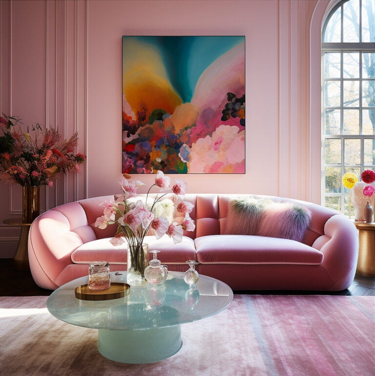 Barbiecore-Inspired Living Room