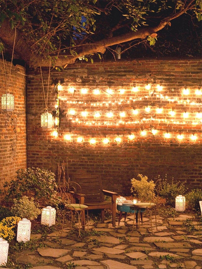 Magical Patio with String Light Accents