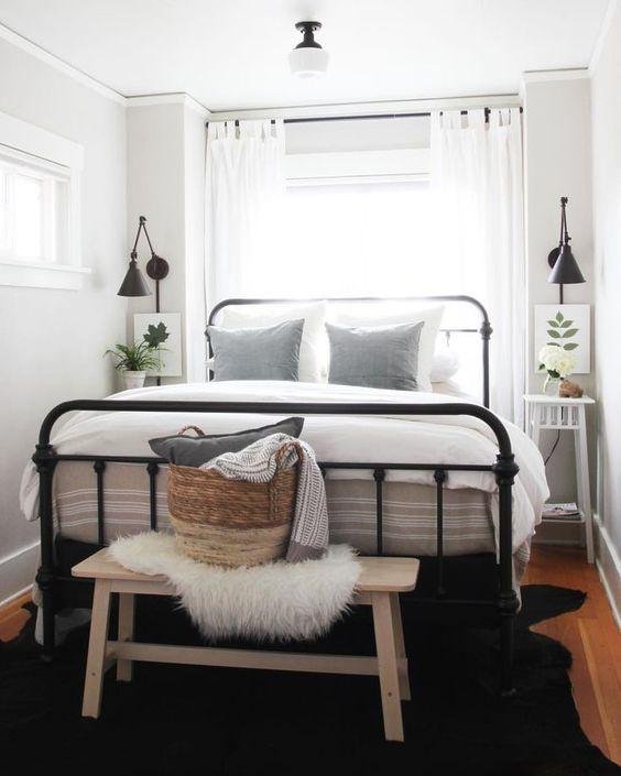 Romantic Bedroom with Soft Draped Curtains