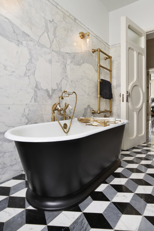 Black and White Mood Board Bathroom with Industrial Influences
