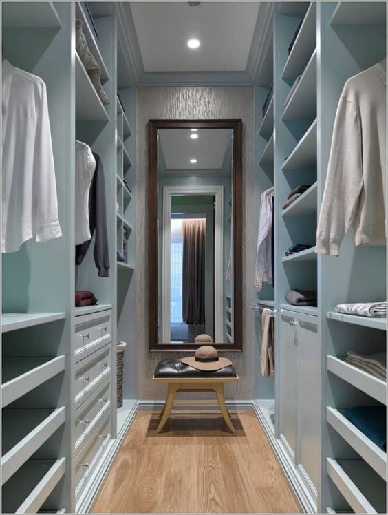 Bold Blue Built-in Closet