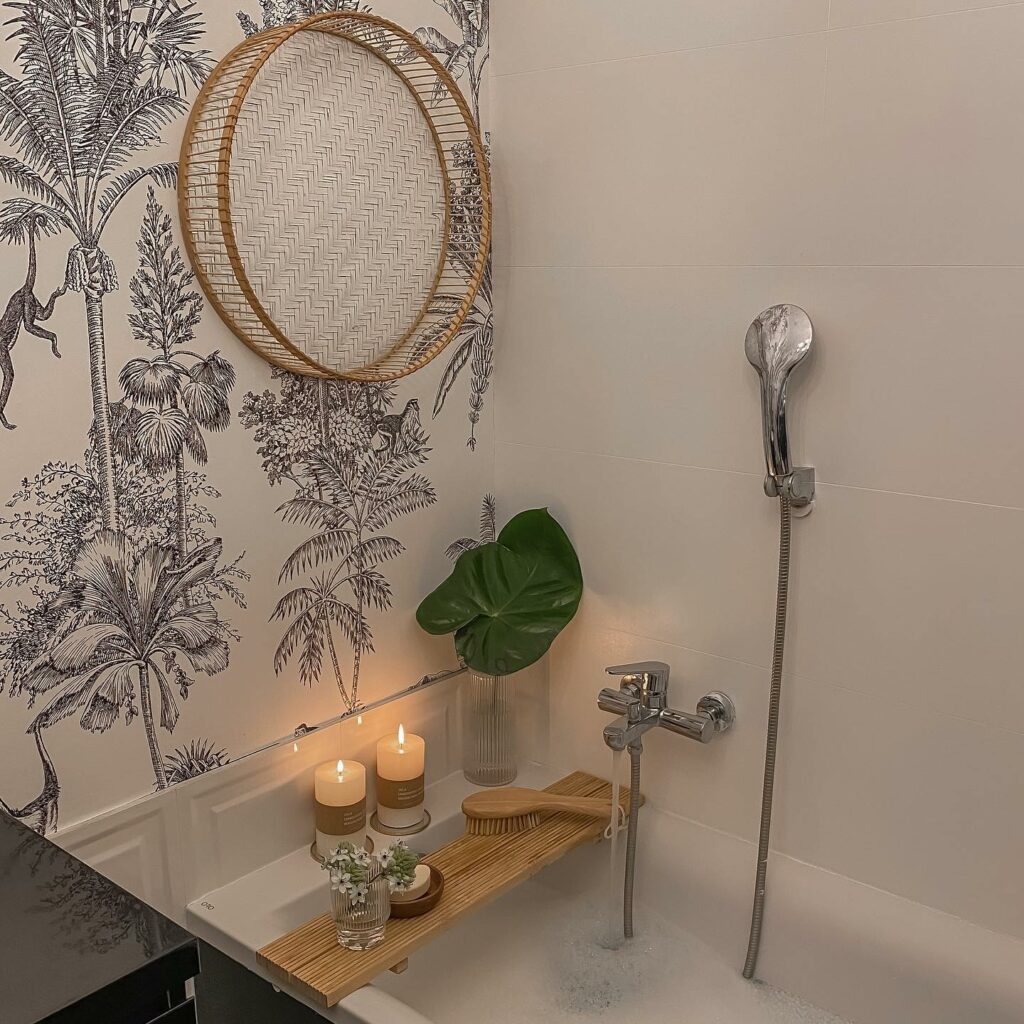 Natural Stone Elegance with Botanical Accents