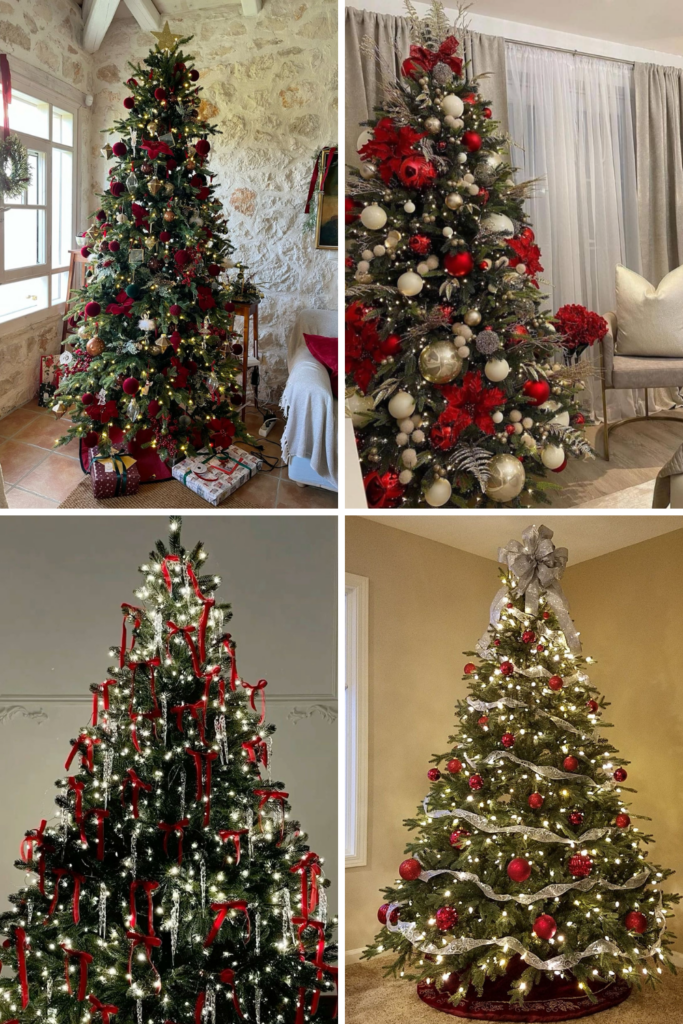 Simple Wire Outline Tree with Hanging Decorations