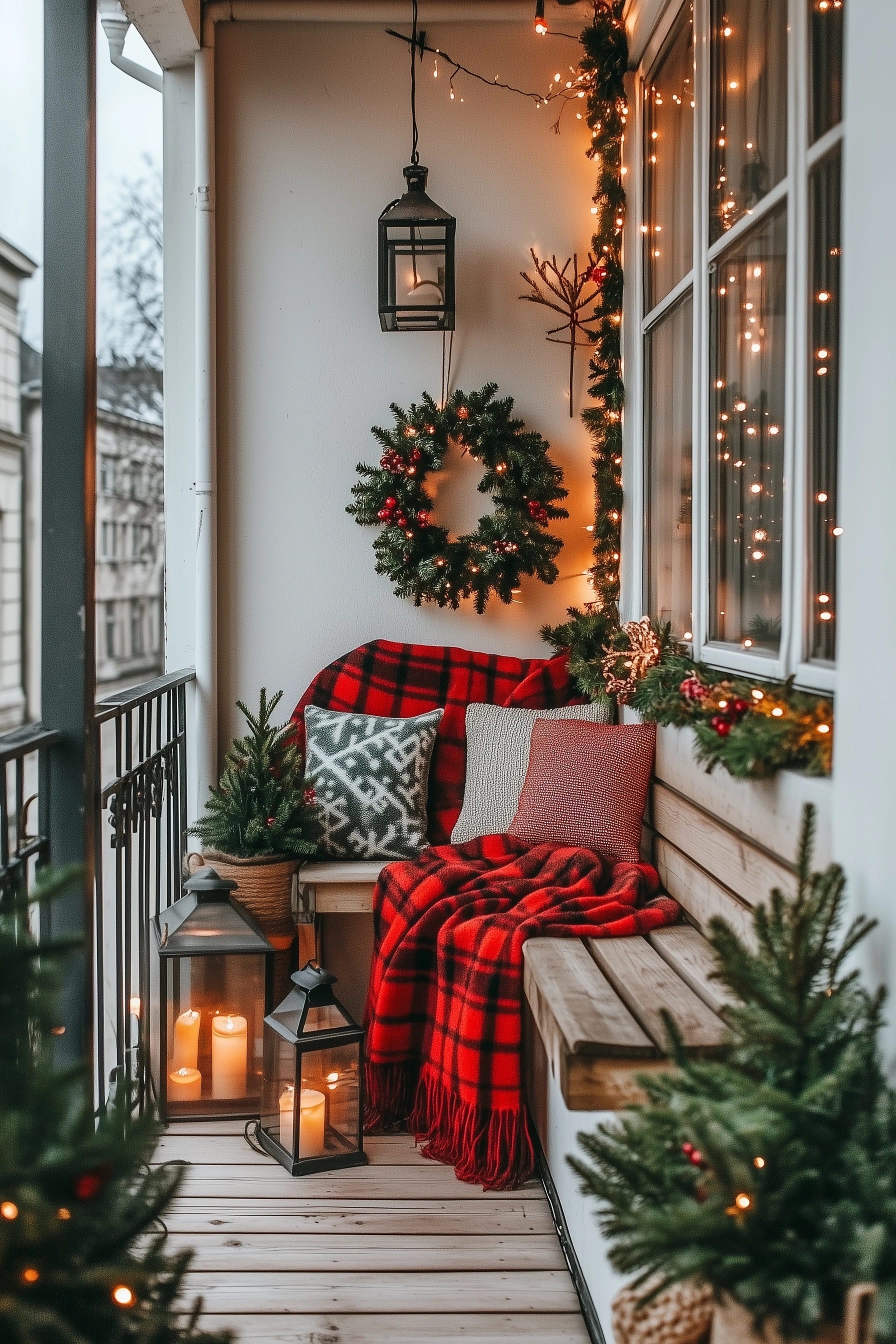 Festive Outdoor Balcony Elegance