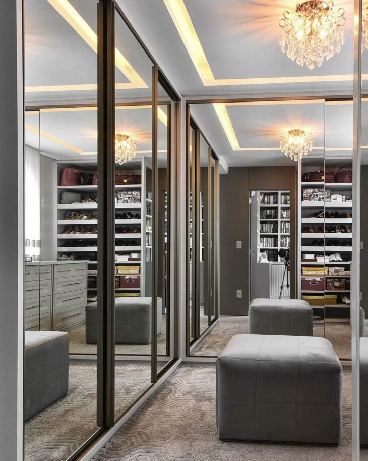 Lavish Feminine Closet with Coordinated Details