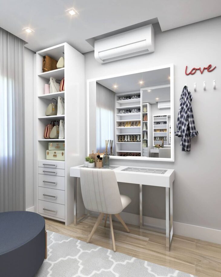 Spacious Feminine Walk-In Closet Design