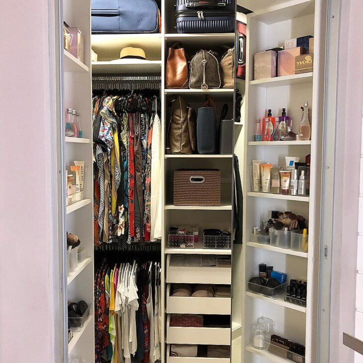 Chic Feminine Closet with Plush Textures