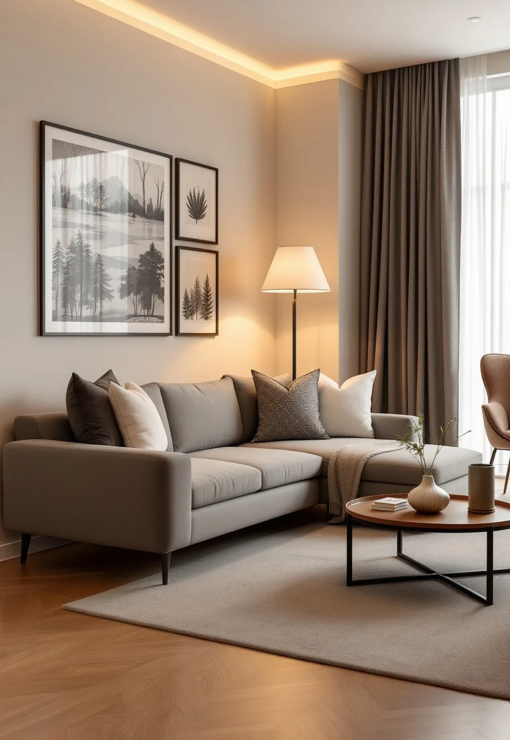 Living Room with Relaxing Mood Lighting