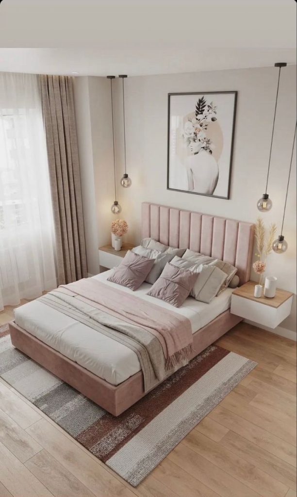 Neutral Bedroom with Subtle Carpet Detail
