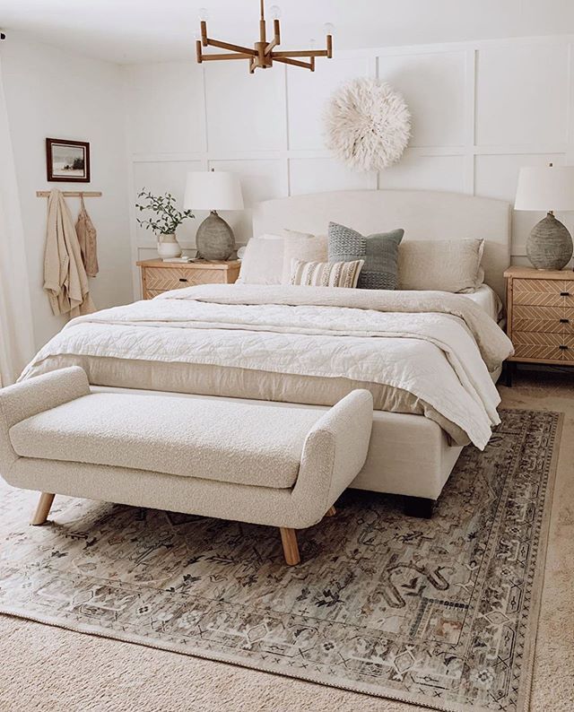 Contemporary Bedroom Setting with Plush Carpet