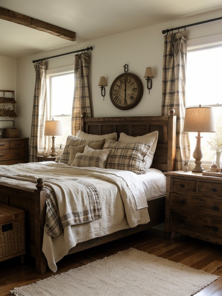 Farmhouse Bedroom with Cozy Rustic Lighting