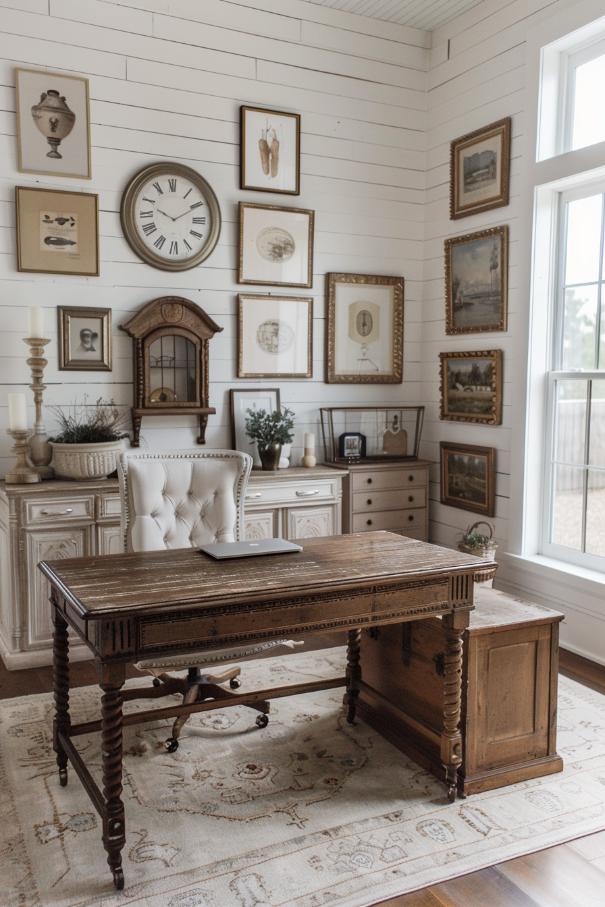 Farmhouse Inspired Corner Library