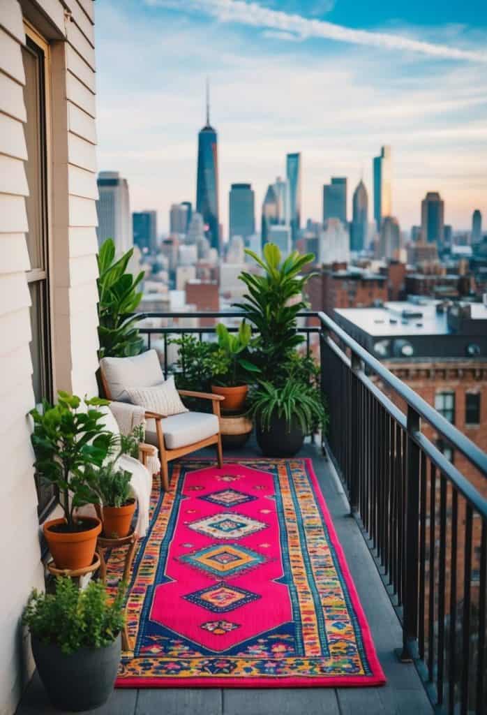 Chic Balcony with Industrial and Monochrome Elements