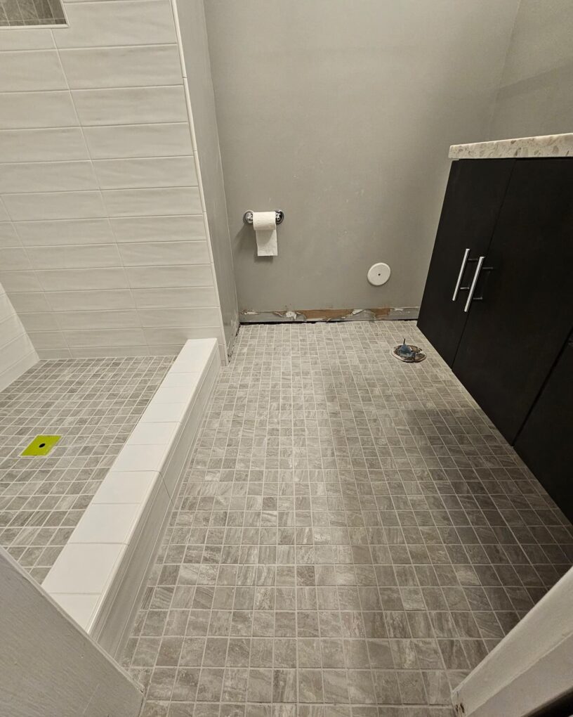 Chic Sophistication with Patterned Gray Tiles