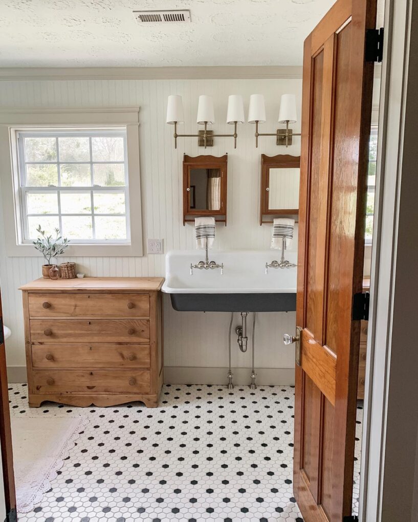 Fresh Coastal Vibes with Distressed Wood-Look Tiles