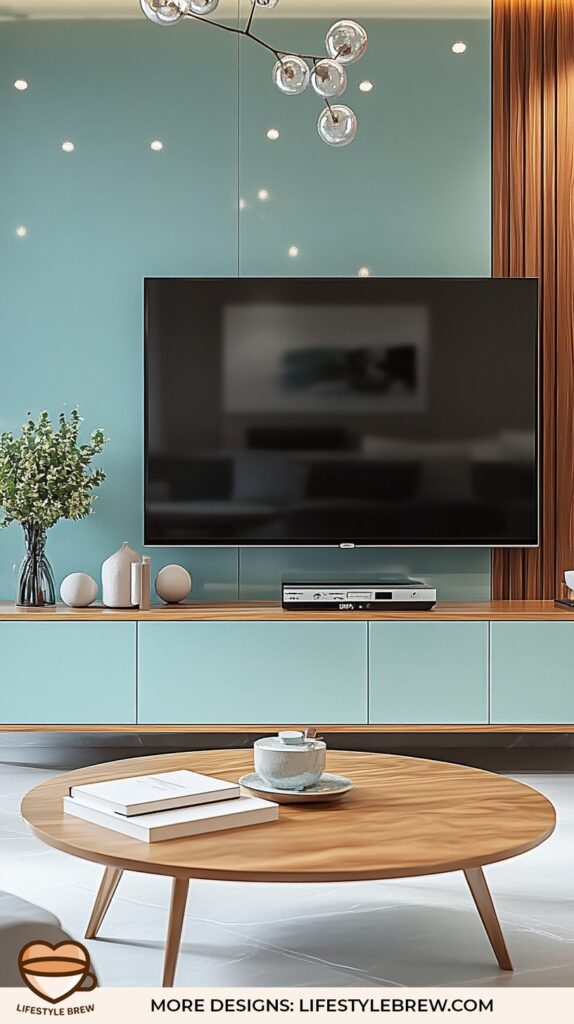 Modern Simplicity – Black Paneled TV Wall