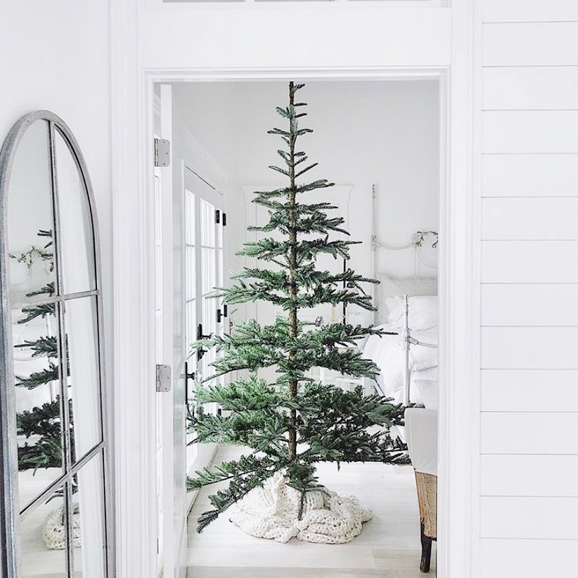 Minimalist Tree with Hanging White Decorations
