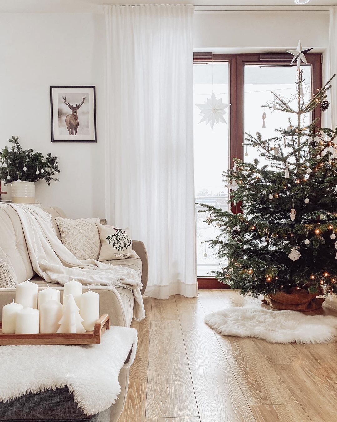 Multi-Tiered Wooden Tree with Nordic Accents