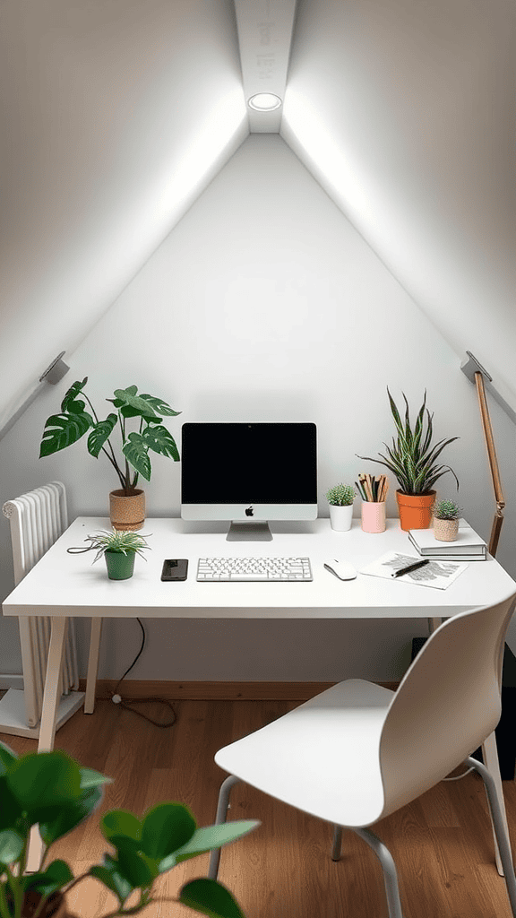 Minimalist Desk Setup in the Attic Library