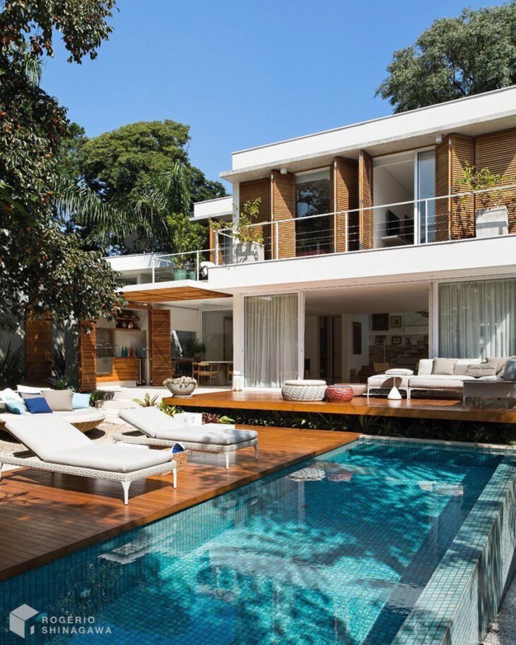 Rustic Pool with Natural Wood Decking