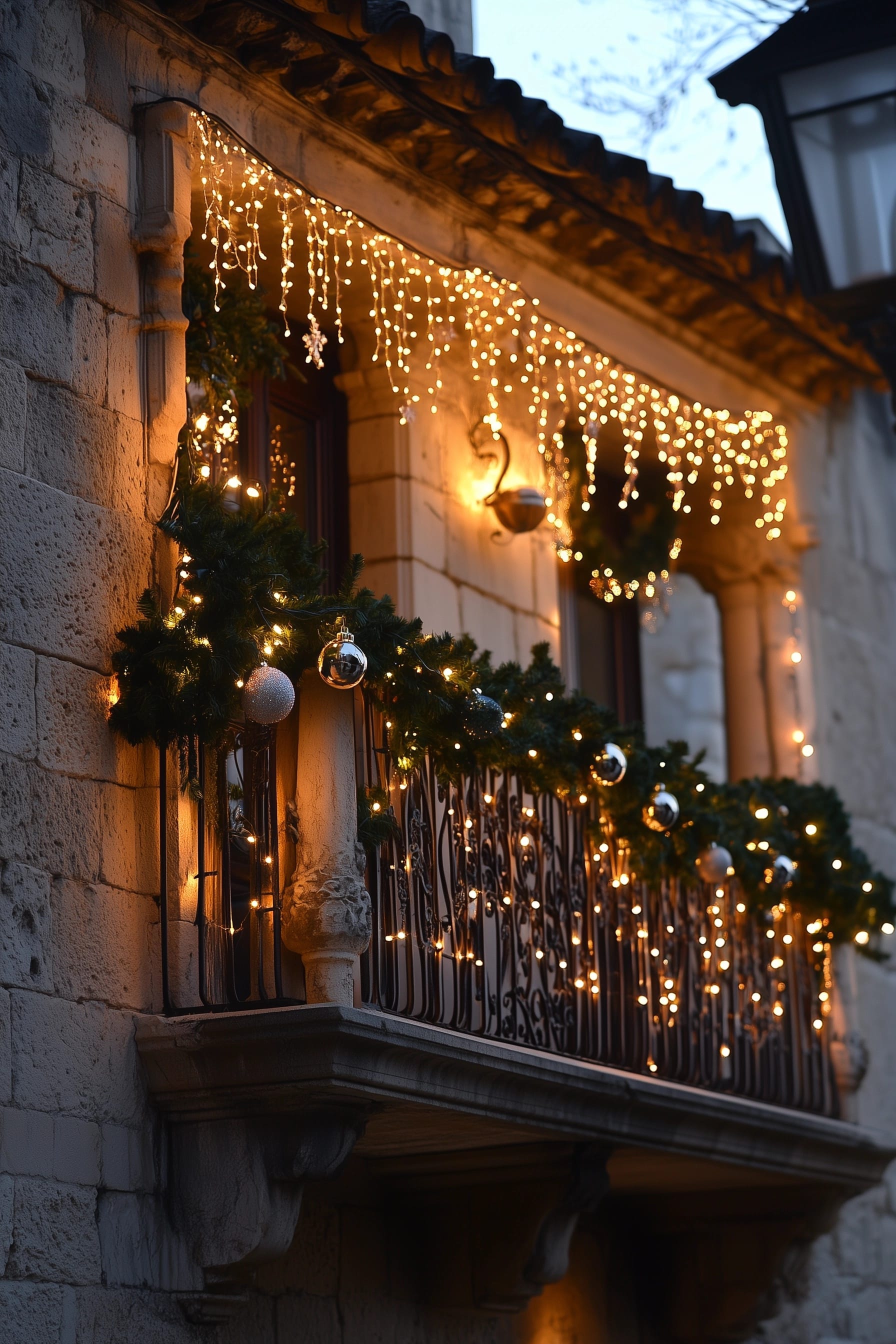 Charming Balcony Christmas Magic