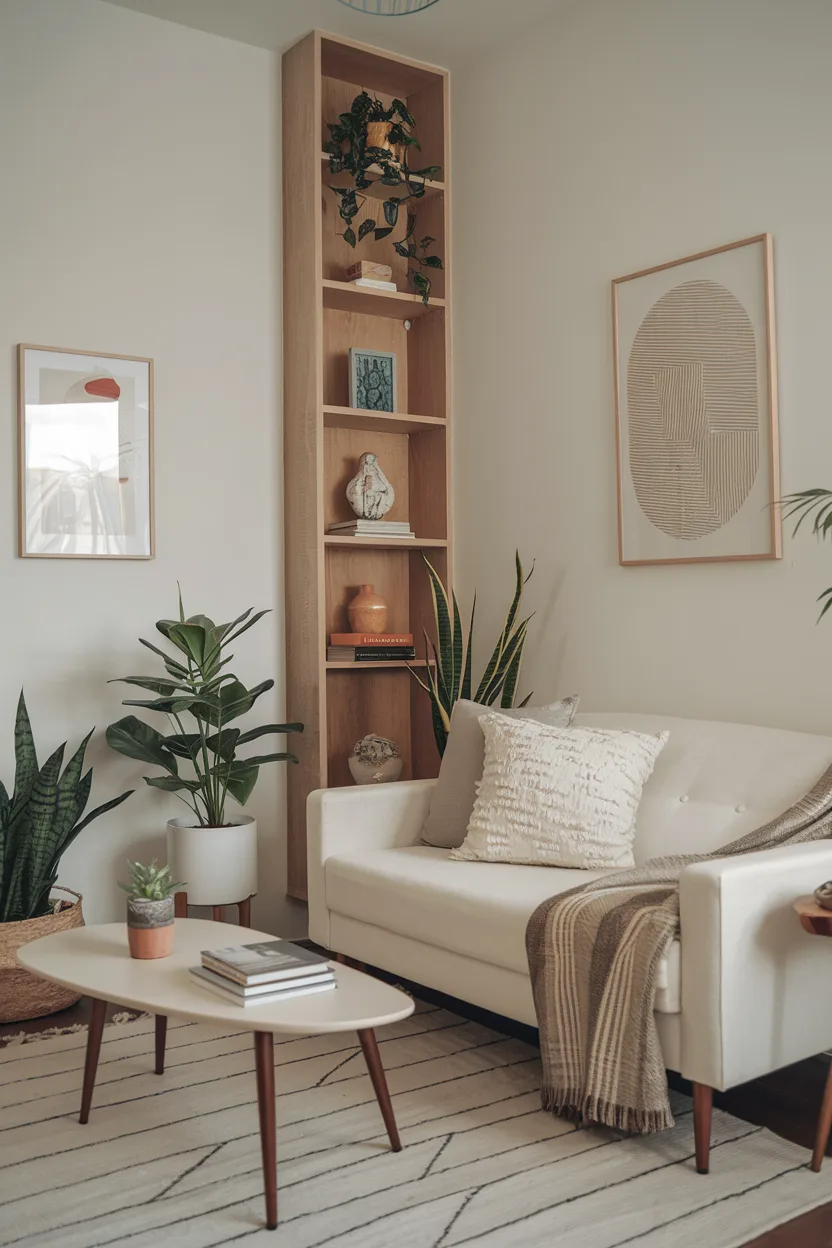 Living Room Corner Design with Layered Textures and Subtle Colors