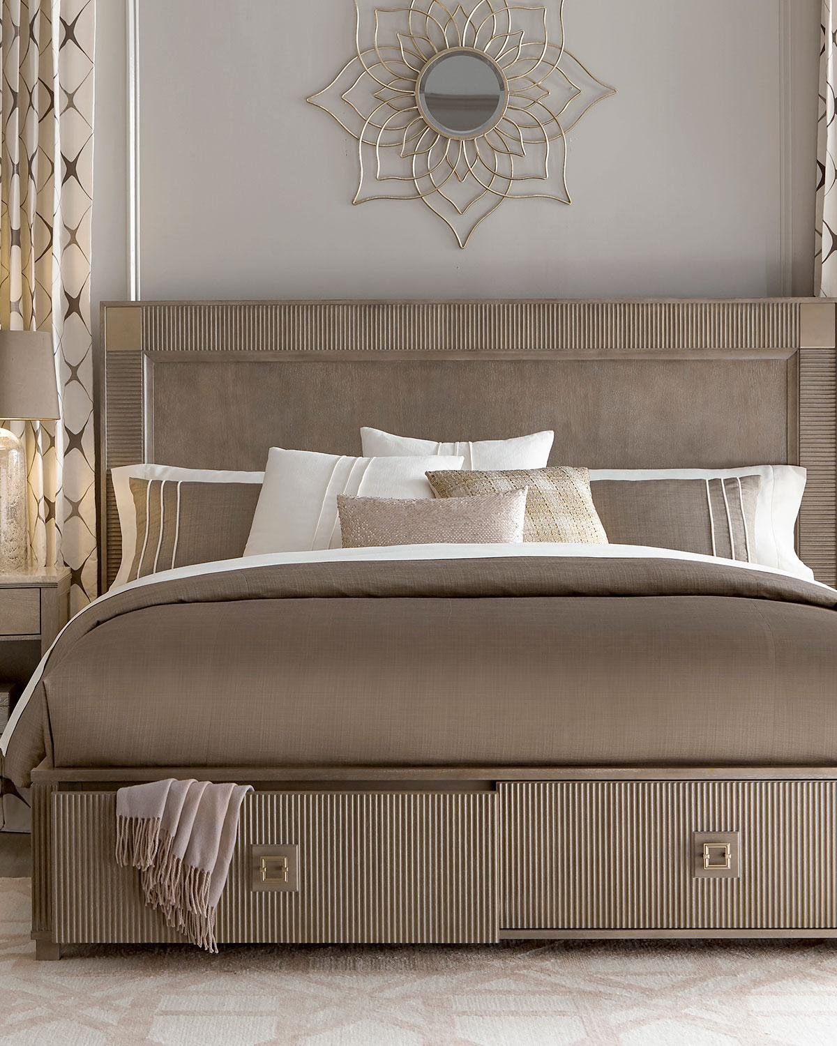 Bedroom with Blackout Curtains and Neutral Bedding for a Restful Space