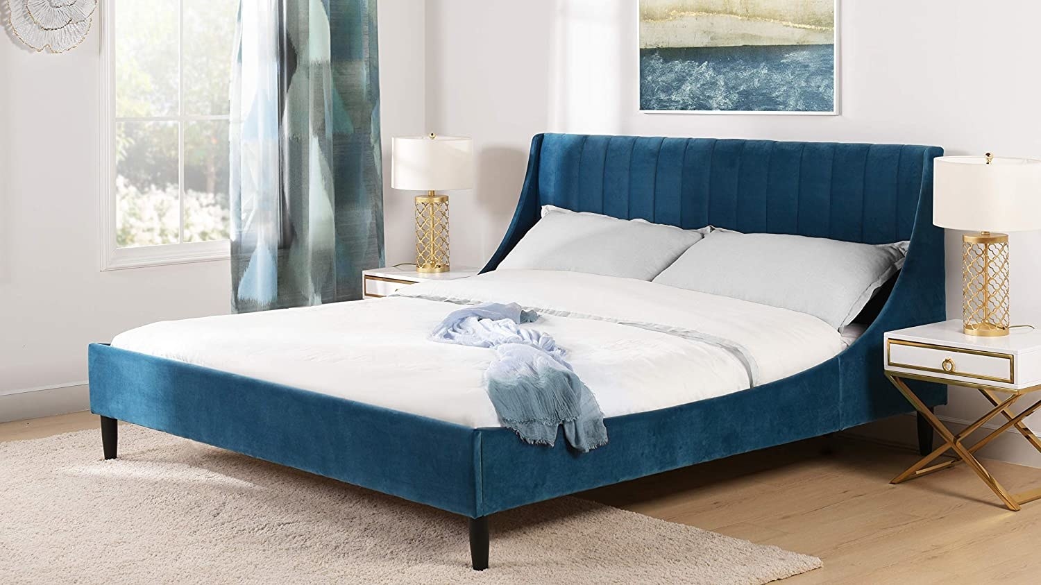 Rustic Black Metal Bed Frame with Earthy Tones