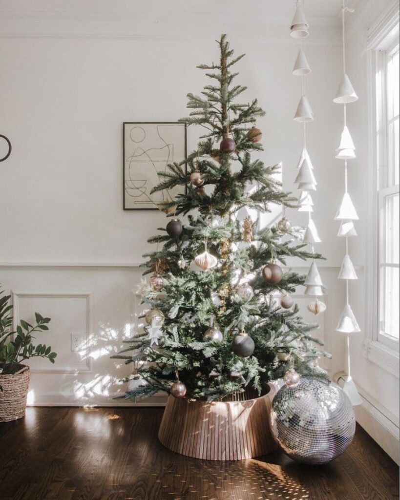 Minimalist Sculptural Tree with Wooden Spheres