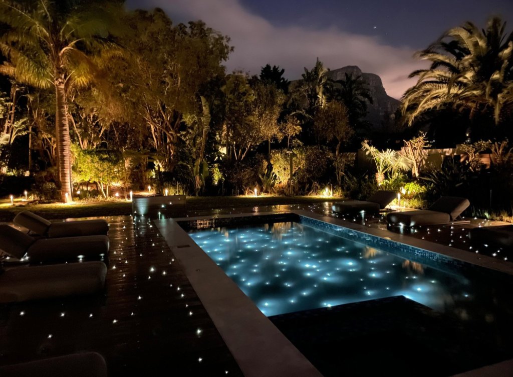 Under-Rail Deck Lights for Subtle Warmth